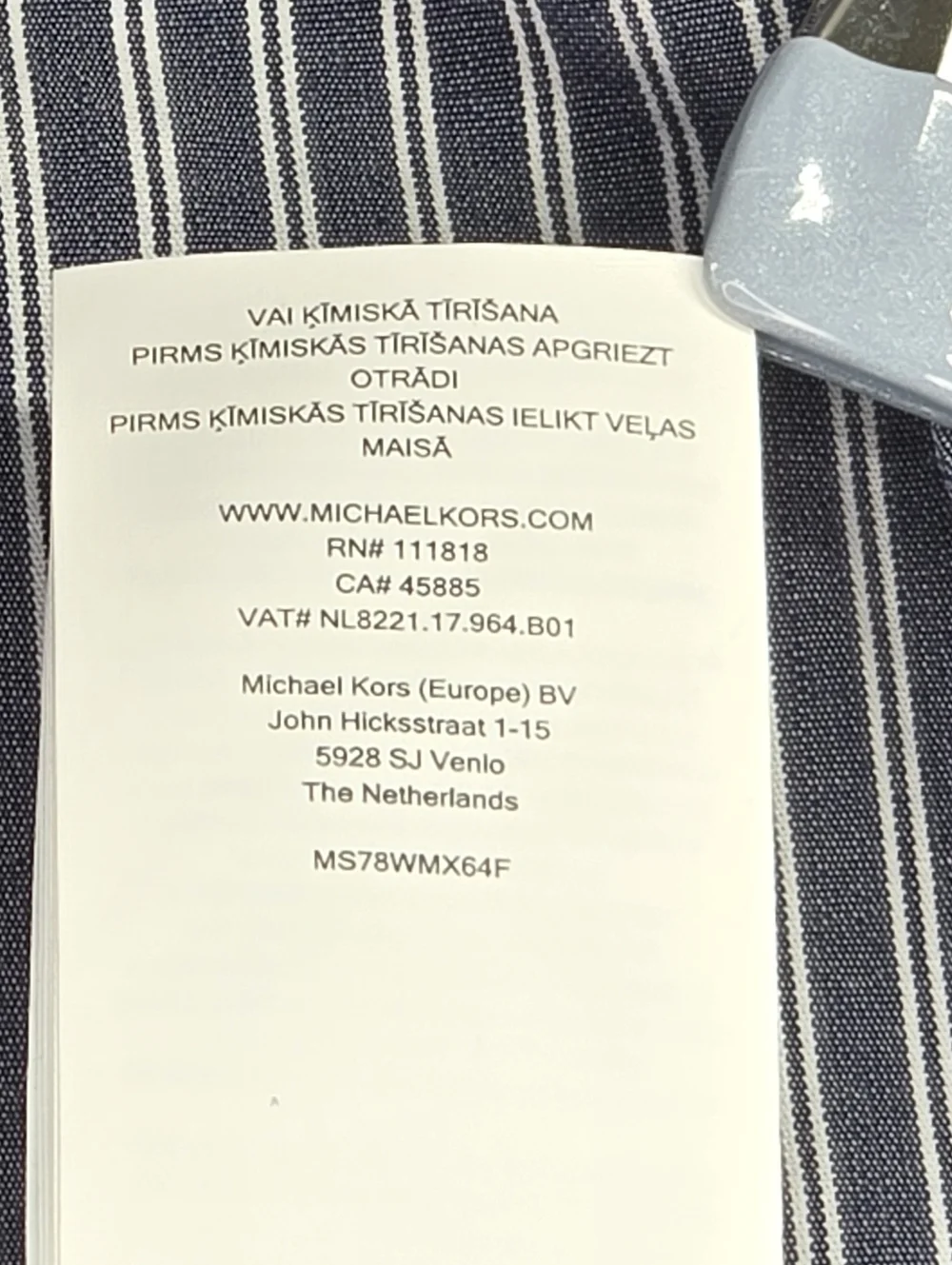 Michael Kors Navy & White Striped Cotton Poplin Halter Shirtdress Dress Size 6